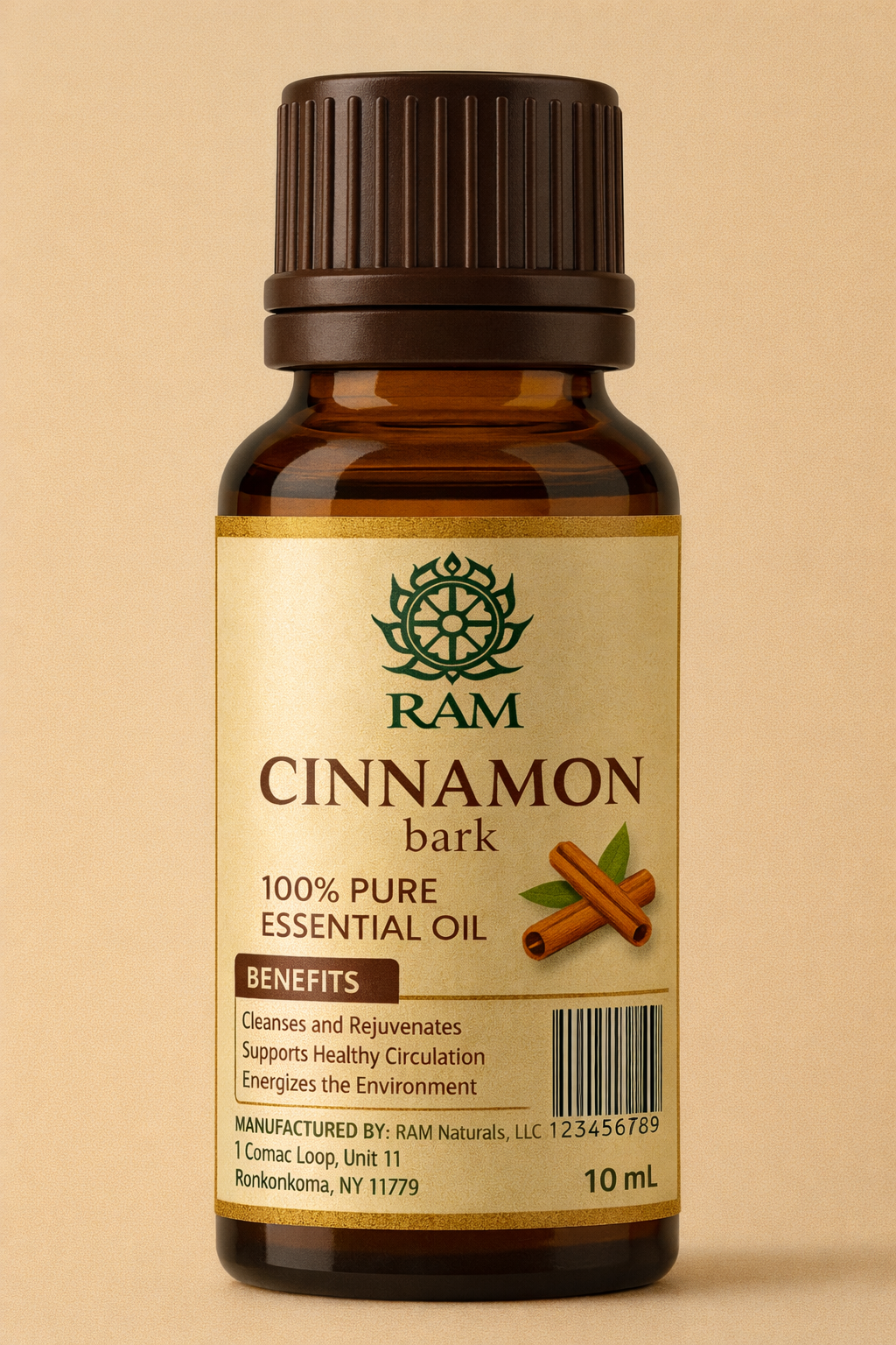 Ram Natural (7) Cinnamon Bark Essential Oil – 100% Pure & Natural (15ml) - Image 1